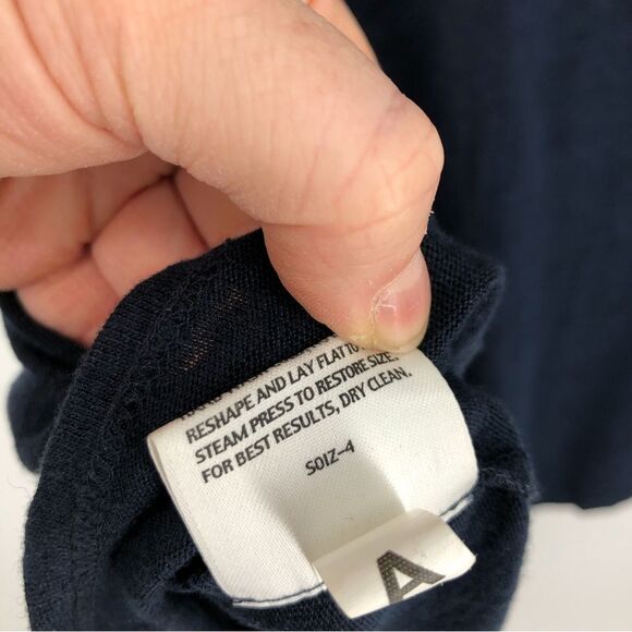 Eileen Fisher 100% Linen Skirt Womens Petite Small Navy Pull On Stretchy Waist - Picture 5 of 9